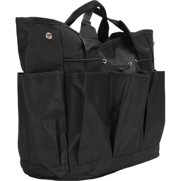 Borsa Per Attrezzi Da Giardino Borsa Portatile In Tela Di Oxford Per Attrezzi Da Giardinaggio Borsa Organizzatrice Con Tasche Multiple E Maniglia Per Campeggio All'aperto Nero-image