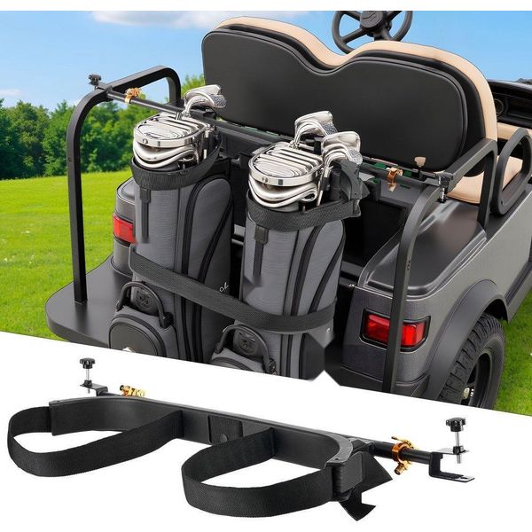 Staffa Porta Sacca Da Golf - Guida Per Sacca Regolabile Per Carrelli 2+2 - Robusto Porta Sacca Per Carrello Da Golf Per Attrezzatura Da Golf-image