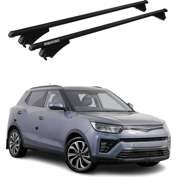 Menabo Portapacchi Di Base Per Ssangyong Tivoli 2015-2020 75Kg Alluminio Nero 2X-image