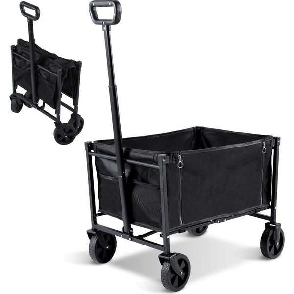 Jayseuw Carrello A Mano Carrello Da Giardino Pieghevole Carrello A Mano Per La Spesa, Il Campeggio E Il Giardino Con Parete Laterale Pieghevole Fino A 80 Kg-image