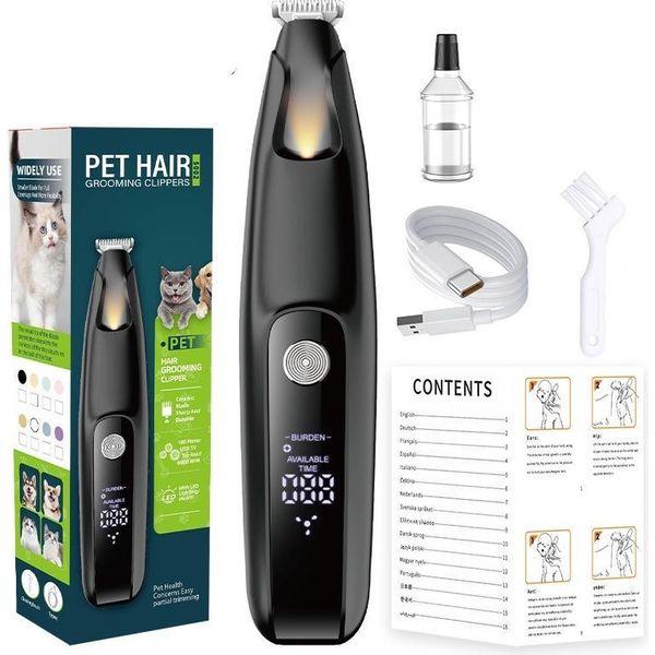 Inf Tagliaunghie Per Animali Domestici Con Display Digitale Led, Abs, 16,5Cm, Kit Da 4 Pezzi Nero-image