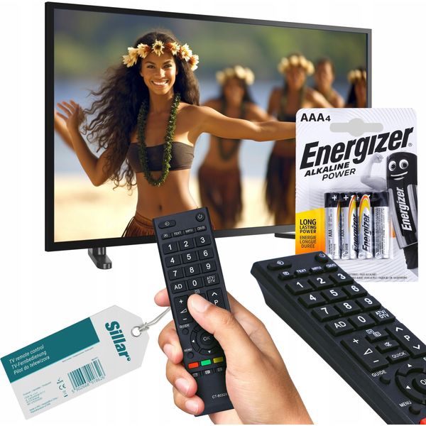 Telecomando Universale Di Ricambio Ct-90326 Per Televisori Toshiba + 4 Batterie Aaa-image