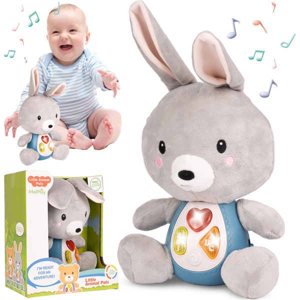 Malplay Mascotte Peluche Coniglio Interattivo Grigio Per Bambini Dai 18 Mesi In Su Regalo-image