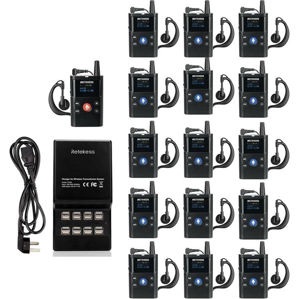 Retekess TT126 Sistema Di Guida Turistica Bidirezionale, Dispositivo Di Comunicazione Bidirezionale, 280M/918Ft, Sistema Di Comunicazione Wireless Per Gruppi Turistici, Chiese, Fabbriche-image