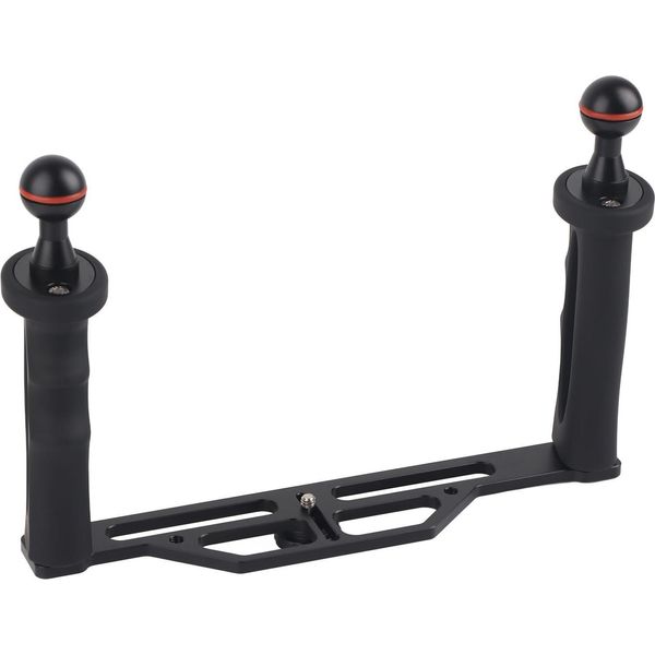Stabilizzatore A Vassoio In Alluminio A Doppia Impugnatura Rig Custodia Per Fotocamera Subacquea Per Immersioni-image