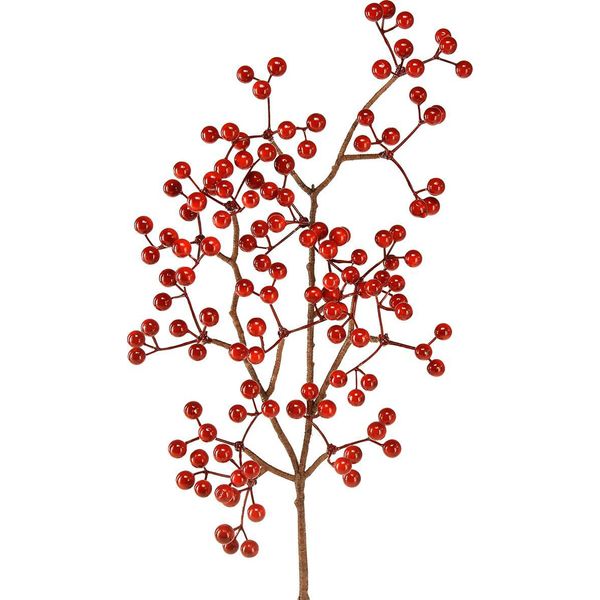Ramo Di Bacche Artificiale Rosso 50 Cm Decorazione Natalizia Magica Set Da 2, 2 Pezzi-image