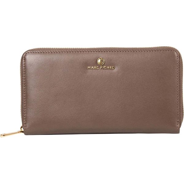Marc Picard Pelle Portafoglio Umbria Zip Wallet Taupe Grigio Talpa-image
