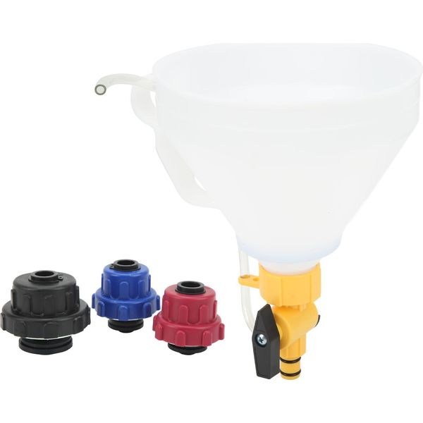 Kit Di Riempimento Del Sistema Di Raffreddamento Del Motore A Prova Di Fuoriuscita Dell'imbuto Di Ricarica Del Liquido Di Raffreddamento Del Radiatore Con 3 Adattatori Di Ricambio Per Ford-image