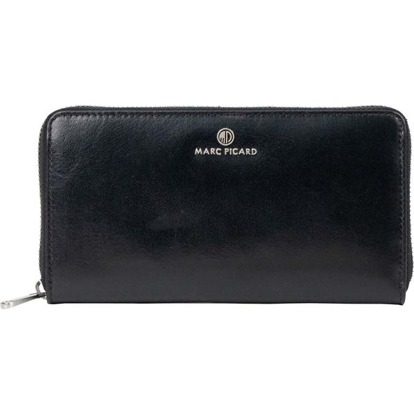 Marc Picard Pelle Portafoglio Firenze Zip Wallet Black Nero-image