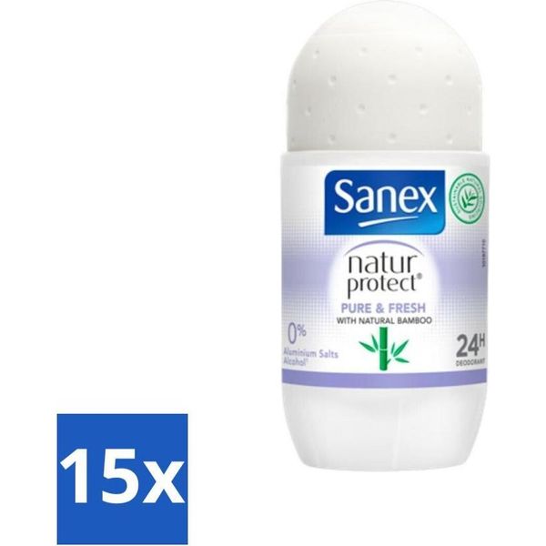 Sanex Natur Protect – Deodorante Roll-On – Pulito E Fresco – Con Bambù Naturale – 50 Ml - Confezione Risparmio - 15 Pezzi-image