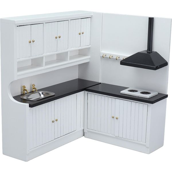 Casa Delle Bambole Cucina Fine Lavoro Modello In Miniatura Dolce Aspetto Moda Mobili In Legno-image