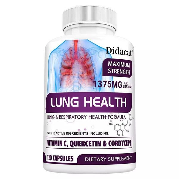 Integratore Alimentare Per La Salute Dei Polmoni E Delle Vie Respiratorie 1375 Mg (120 Capsule), Salute Delle Vie Respiratorie, Salute Dei Polmoni, Pulizia Dei Polmoni, Disintossicazione, Polmoni-image