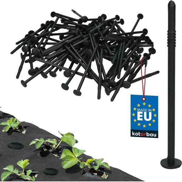 Kotarbau® 100 Set Di Picchetti Per Il Terreno In Vello Per Erbacce 12 Cm Ancoraggio A Terra In Pvc Ancoraggio A Terra In Vello Per Erbacce In Plastica Chiodi In Vello Per Erbacce Chiodi In Vello-image