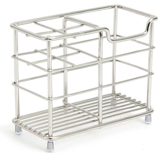 Portaspazzolino In Acciaio Inox Da Bagno Porta Dentifricio Stand Multi-Funzionale Spazzolino Elettrico Organizzatore Con 5 Slot-image