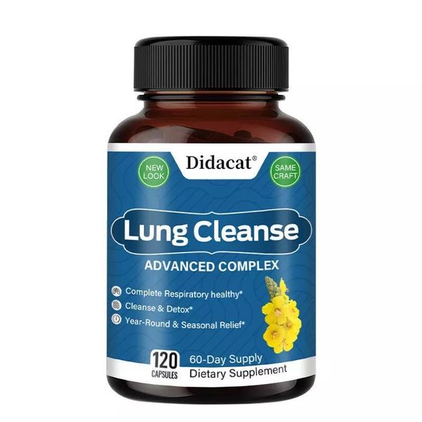 Lung Cleanse Advanced Complex (120 Capsule) Integratore Alimentare, Disintossicazione, Salute Dei Polmoni E Delle Vie Respiratorie-image