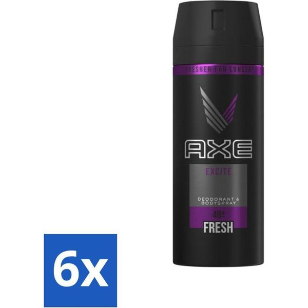 Axe Deodorante Spray Corpo Excite 150 Ml - Confezione Risparmio - 6 Pezzi-image