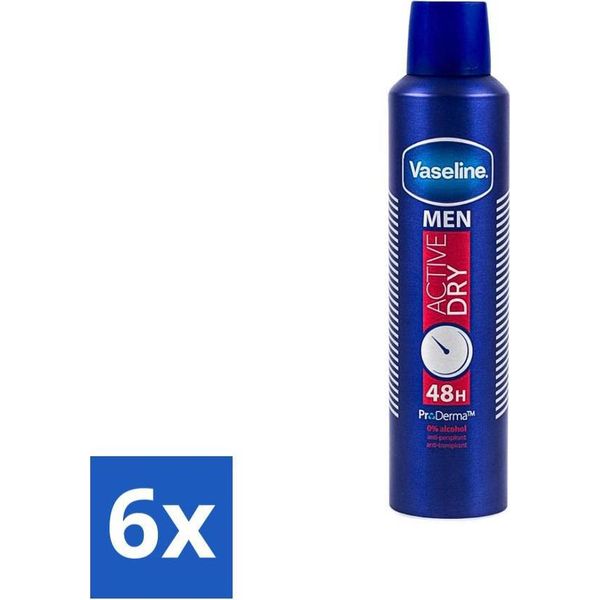 Vaselina - Uomo Active Dry - Deodorante Spray - Antitraspirante - 250 Ml - Confezione Risparmio - 6 Pezzi-image
