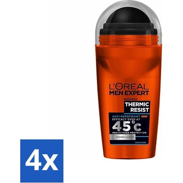 L'oréAl Men Expert Deodorant Roller Thermic Resist 50 Ml - Confezione Risparmio - 4 Pezzi-image