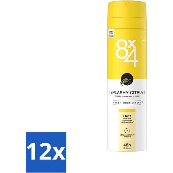 8 X 4 Deodorante Spray - Splashy Citrus - Deodorante - Profumo Di Agrumi - 150 Ml - Confezione Risparmio - 12 Pezzi-image