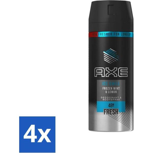 Axe - Deodorante Bodyspray - 48Hrs Fresh - Ice Chill - Menta E Limone Congelati - 150 Ml - Confezione Risparmio - 4 Pezzi-image