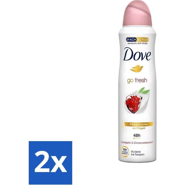 Dove - Deodorante - Go Fresh Pomegranate - Fragranza Fresca E Fruttata - 150 Ml - Confezione Risparmio - 2 Pezzi-image
