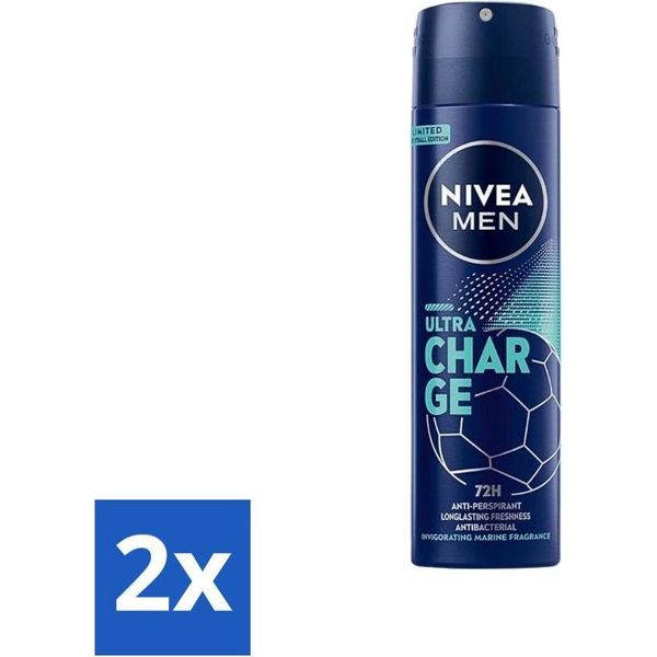 Nivea - Uomo - Deodorante - Spray - Ultra Charge - 150 Ml - Confezione Risparmio - 2 Pezzi-image