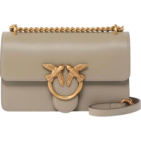 Pinko Borsa A Tracolla Love One Mini Dc Walnut - Antique Gold Grigio Talpa-image