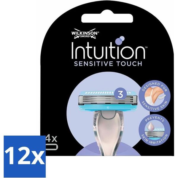 Wilkinson - Lame Di Ricarica Intuition Sensitive Touch - Con Aloe Vera - 3 Lamette - Confezione Risparmio - 12 Pezzi-image