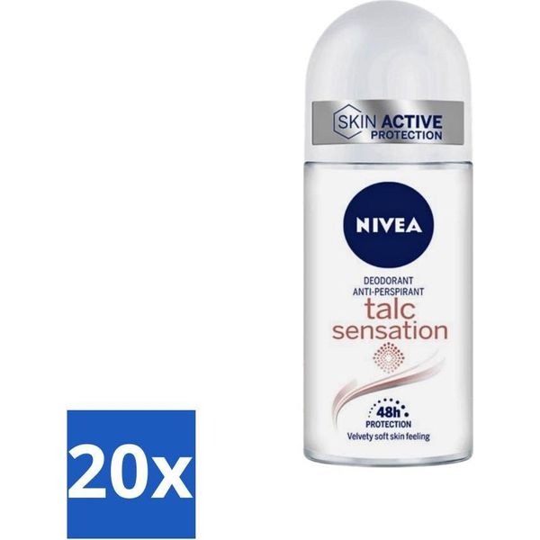 Nivea - Deo Roll-On - Talco Sensation - Antitraspirante - 50 Ml - Confezione Risparmio - 20 Pezzi-image