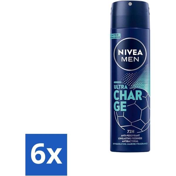 Nivea - Uomo - Deodorante - Spray - Ultra Charge - 150 Ml - Confezione Risparmio - 6 Pezzi-image
