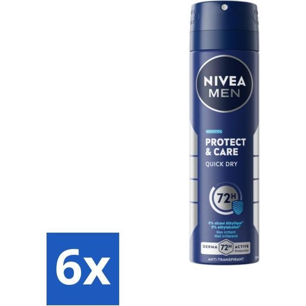 Nivea Men Deodorant Spray Protect & Care 150 Ml - Confezione Risparmio - 6 Pezzi-image