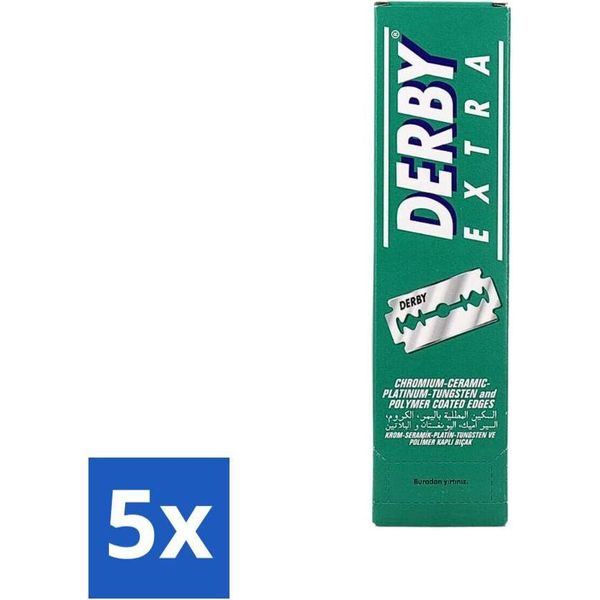 Derby Professional - Lamette A Doppio Filo - Lamette Per Rasoio - Rasatura Delicata - 100 Lame - Confezione Risparmio - 5 Pezzi-image