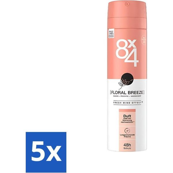 8 X 4 Deodorante Spray - N. 14 Floral Breeze - Deodorante - Fragranza Floreale - 150 Ml - Confezione Risparmio - 5 Pezzi-image