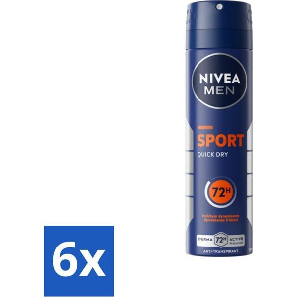 Nivea Men Deodorant Spray Sport 150 Ml - Confezione Risparmio - 6 Pezzi-image