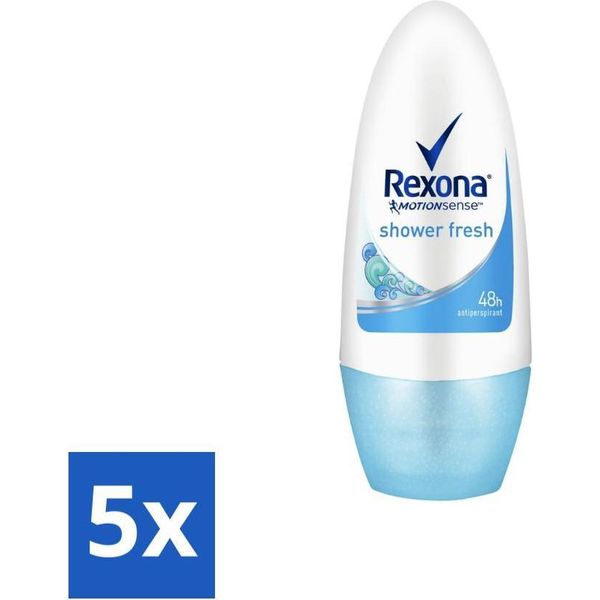 Rexona - Shower Fresh - Deodorante Roll-On - 50 Ml - Confezione Risparmio - 5 Pezzi-image