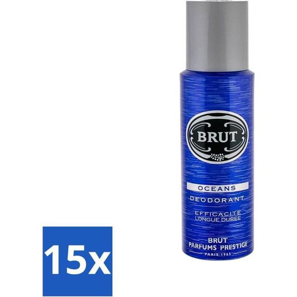 Brut - Deodorante - Spray - Oceani - Fragranza Fresca E Marittima - 200Ml - Confezione Risparmio - 15 Pezzi-image