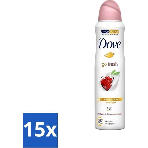 Dove - Deodorante - Go Fresh Pomegranate - Fragranza Fresca E Fruttata - 150 Ml - Confezione Risparmio - 15 Pezzi-image