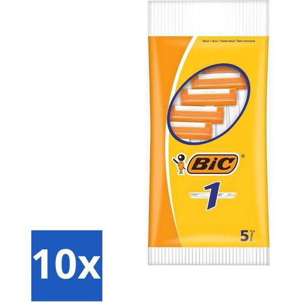 Bic - Lamette Da Barba - Monolama - Lame Usa E Getta - 5 Lamette - Confezione Risparmio - 10 Pezzi-image