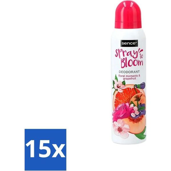 Sence - Floreale E Pompelmo - Deodorante - Fresco E Fruttato - 150 Ml - Confezione Risparmio - 15 Pezzi-image