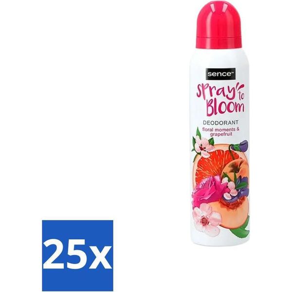 Sence - Floreale E Pompelmo - Deodorante - Fresco E Fruttato - 150 Ml - Confezione Risparmio - 25 Pezzi-image