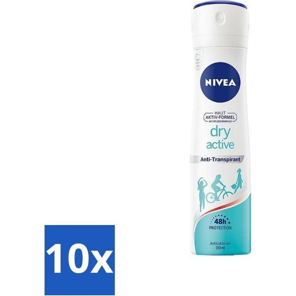 Nivea - Deodorante - Spray Antitraspirante Dry Fresh - 150 Ml - Confezione Risparmio - 10 Pezzi-image
