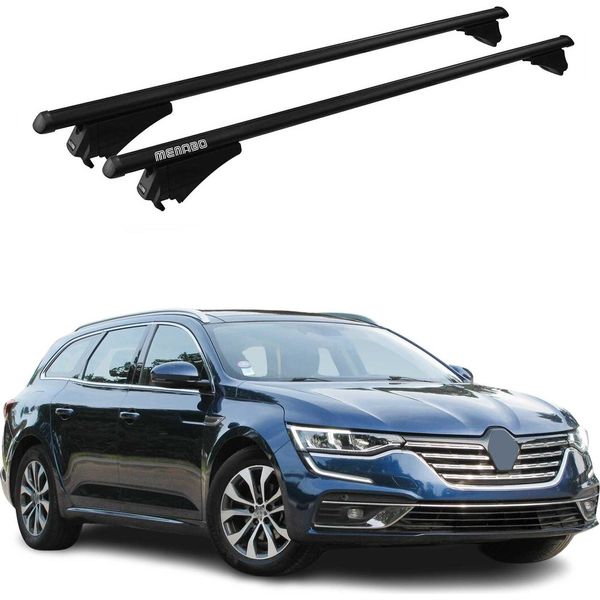 Menabo Portapacchi Per Renault Talisman Grandtour 2015-2025 75Kg Alluminio Nero 2X-image