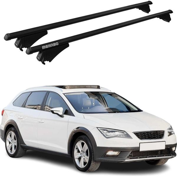 Portapacchi Menabo Per Seat Leon X-Perience Estate 2014-2020 75Kg Alluminio Nero 2X-image