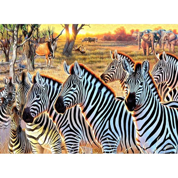 Sunsout Puzzle Xxl - Zebre E Amici - 500 Pezzi Animali-image