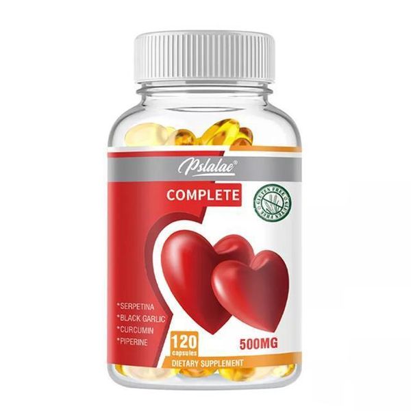 Serpentina, Aglio Nero, Curcumina, Piperina 500Mg (120 Capsule) Integratore Alimentare, Cuore, Pressione Sanguigna, Salute Del Cuore, Sistema Immunitario-image