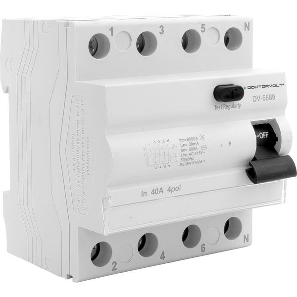 Interruttore Differenziale Rccb 6Ka 4P 40A 30Ma Typ Ac Doktorvolt Rcd DV-5589-image
