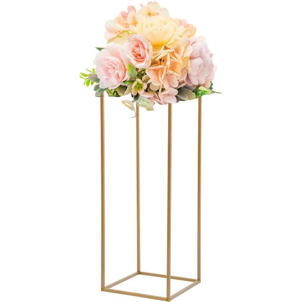 Portafiori Per Matrimoni - Supporto A Colonna In Metallo - Set Da 10 - 80 Cm - Smontabile - 5-10 Kg - Oro-image