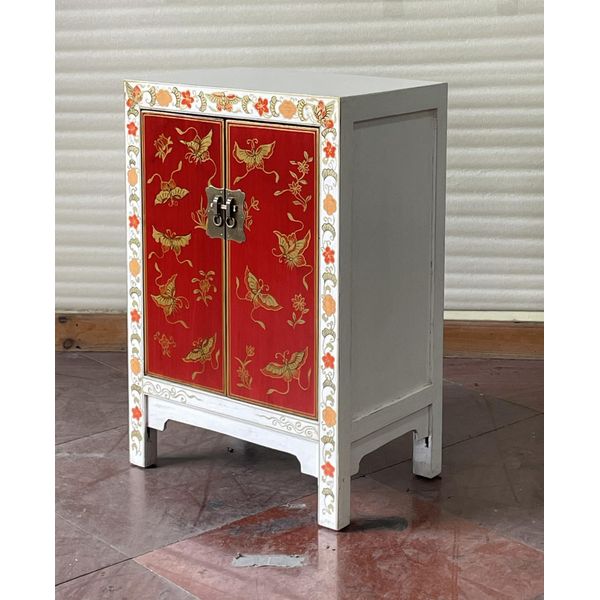 Antico Cassettone Cinese Altezza 85 Cm 2 Ante Nero Con Argento-image