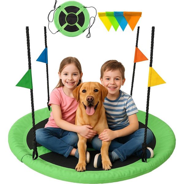 Ekspand | Nest Swing BG-100 - 100 Cm - Verde - Resistente Agli Agenti Atmosferici - Alta Capacità Di Carico - Per Bambini E Adulti-image