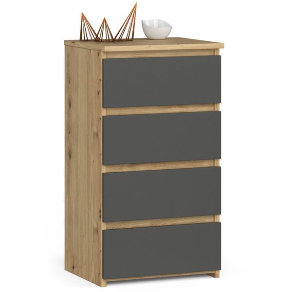 Akord Credenza Bassa Rovere Artigianale/Grigio Grafite 40X35X74 Cm-image